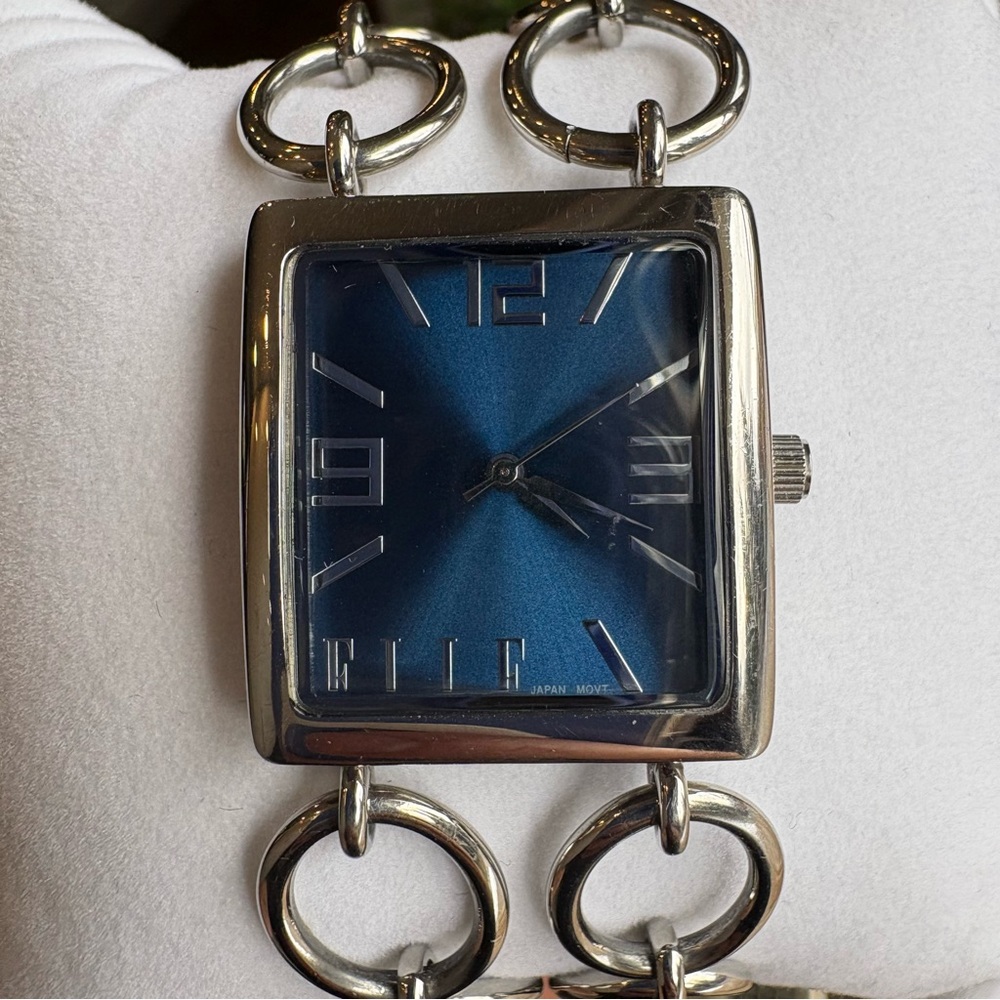 Elle Stainless Steel Watch with Chain Link Band